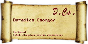 Daradics Csongor névjegykártya